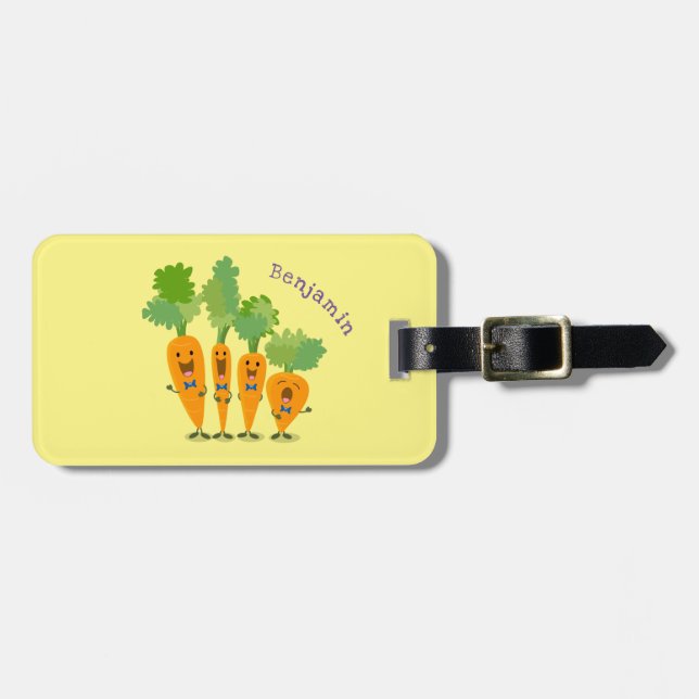 Niedliche Cartoon-Darstellung des Carrot-Quartetts Gepäckanhänger (Vorderseite horizontal)