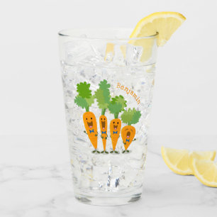 Niedliche Cartoon-Darstellung des Carrot-Quartetts Glas