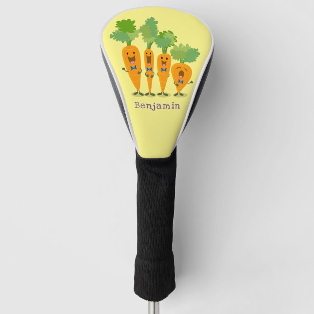 Niedliche Cartoon-Darstellung des Carrot-Quartetts Golf Headcover (Vorderseite)