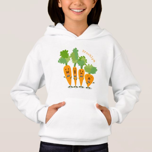 Niedliche Cartoon-Darstellung des Carrot-Quartetts Hoodie (Vorderseite)