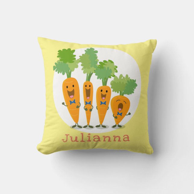 Niedliche Cartoon-Darstellung des Carrot-Quartetts Kissen (Vorderseite)