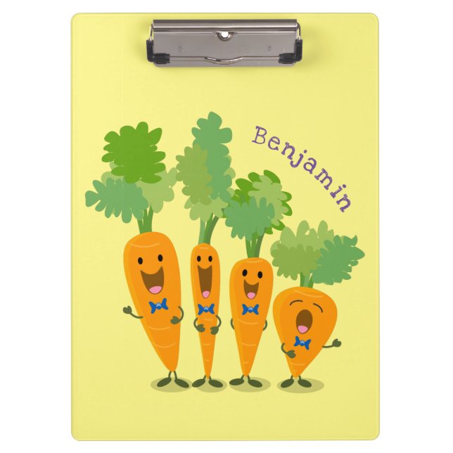 Niedliche Cartoon-Darstellung des Carrot-Quartetts Klemmbrett (Vorderseite)