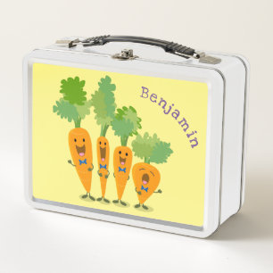 Niedliche Cartoon-Darstellung des Carrot-Quartetts Metall Brotdose