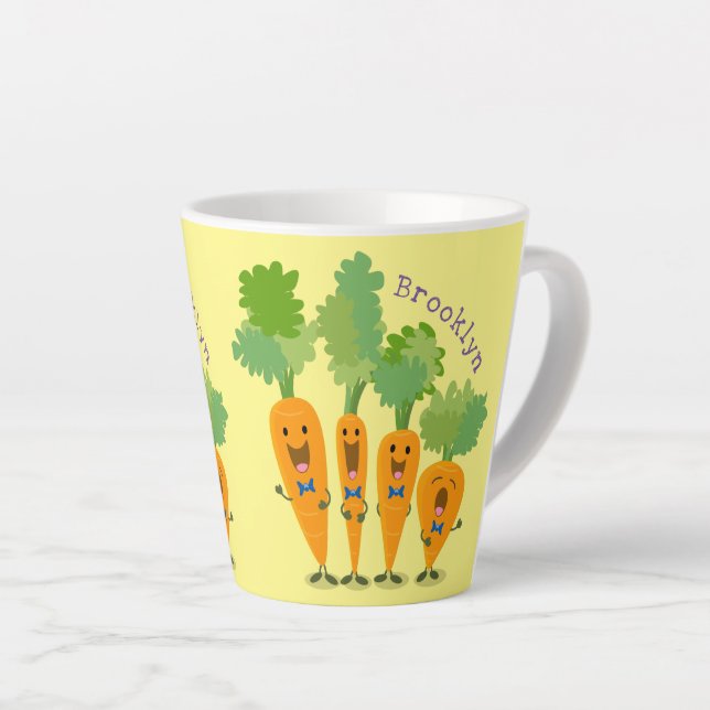 Niedliche Cartoon-Darstellung des Carrot-Quartetts Milchtasse (Rechte Ecke)