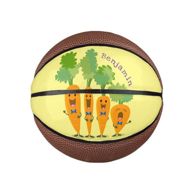 Niedliche Cartoon-Darstellung des Carrot-Quartetts Mini Basketball (Vorderseite)