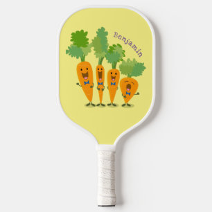 Niedliche Cartoon-Darstellung des Carrot-Quartetts Pickleball Schläger