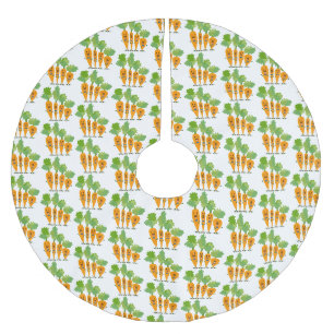 Niedliche Cartoon-Darstellung des Carrot-Quartetts Polyester Weihnachtsbaumdecke