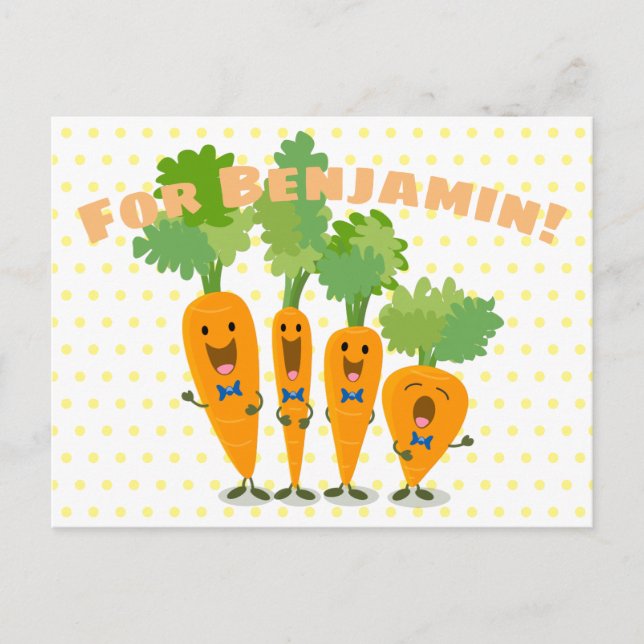 Niedliche Cartoon-Darstellung des Carrot-Quartetts Postkarte (Vorderseite)