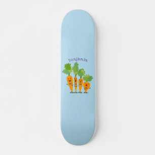 Niedliche Cartoon-Darstellung des Carrot-Quartetts Skateboard