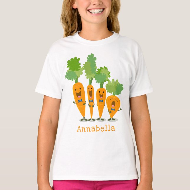 Niedliche Cartoon-Darstellung des Carrot-Quartetts T-Shirt (Vorderseite)