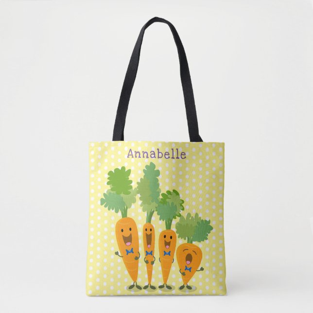 Niedliche Cartoon-Darstellung des Carrot-Quartetts Tasche (Vorderseite)
