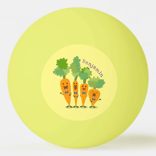 Niedliche Cartoon-Darstellung des Carrot-Quartetts Tischtennisball (Vorderseite)