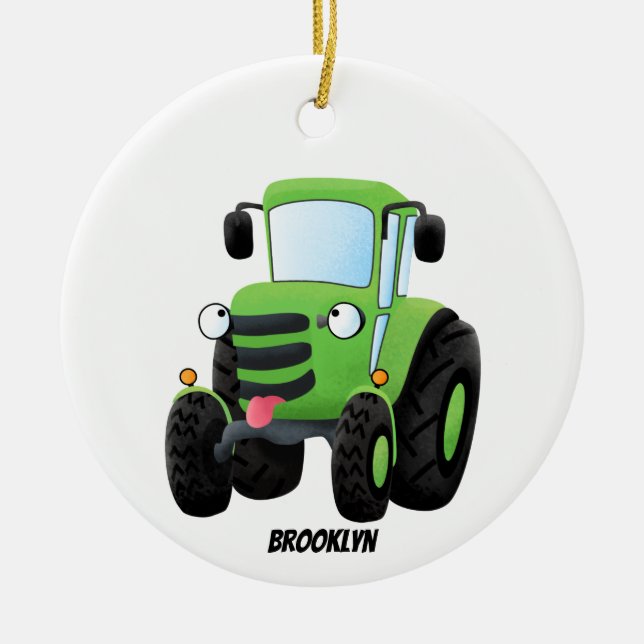 Niedliche Cartoon-Darstellung des Happy Farm Keramik Ornament (Vorne)
