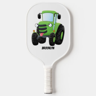 Niedliche Cartoon-Darstellung des Happy Farm Pickleball Schläger