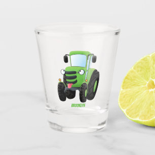 Niedliche Cartoon-Darstellung des Happy Farm Schnapsglas