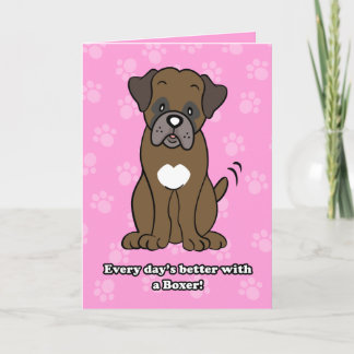 Niedliche Cartoon Dog Boxer Grußkarte Karte