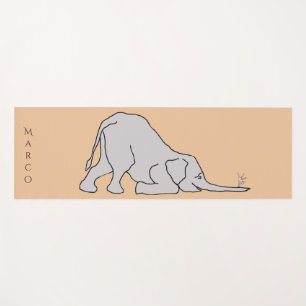 Niedliche Cartoon-Elefant-und Mäuseyoga-Posen Yogamatte
