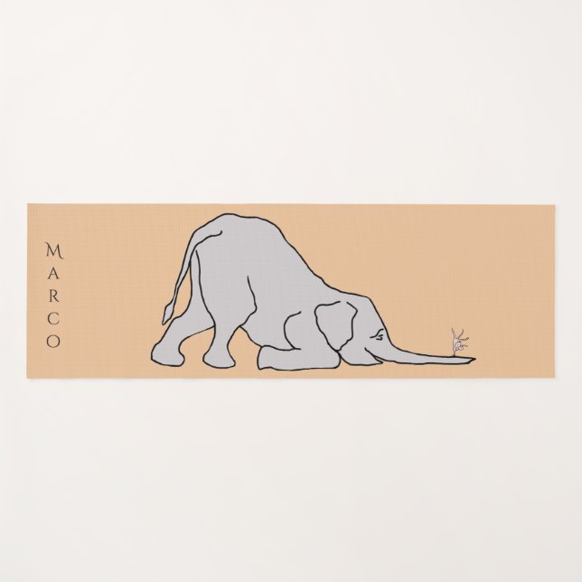 Niedliche Cartoon-Elefant-und Mäuseyoga-Posen Yogamatte (Vorderseite (Horizontal))