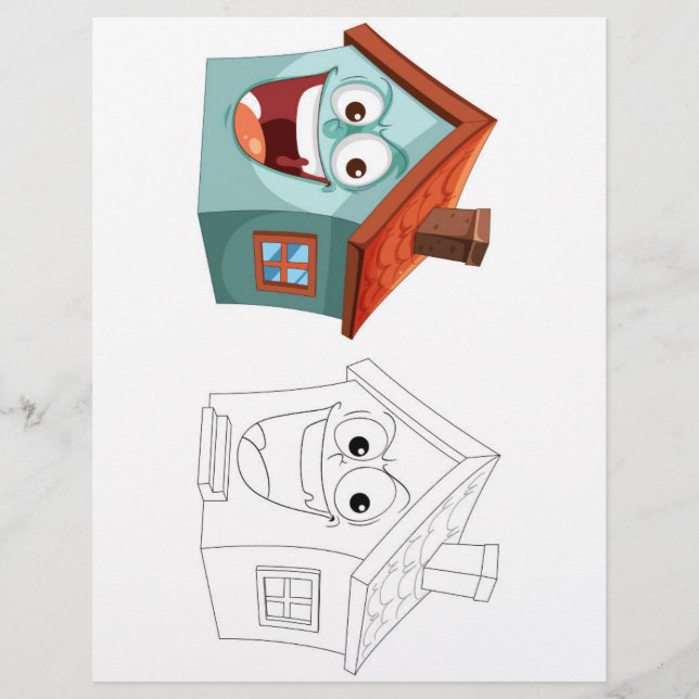 Niedliche Cartoon-Farbseite Flyer (Vorne)