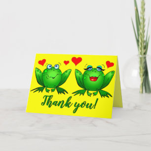 Niedliche Cartoon Frogs hören fröhlich farbenfroh Karte