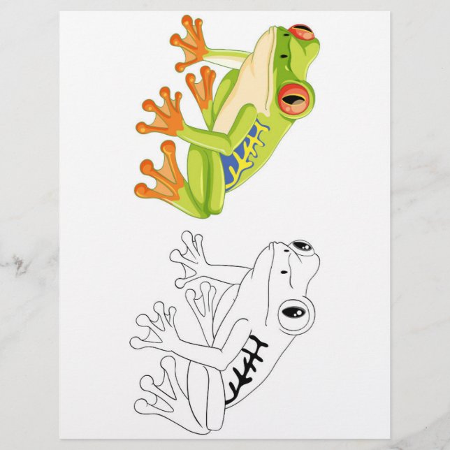 Niedliche Cartoon-Froschfärberseite Flyer (Vorne)