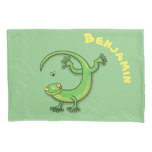 Niedliche Cartoon-Geckos-Illustration Kissenbezug