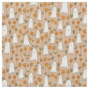 Niedliche Cartoon Geister im GartenHalloween Stoff