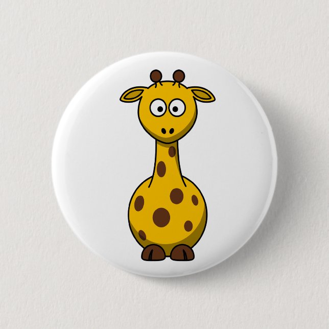 Niedliche Cartoon-Giraffe Clipart Button (Vorderseite)
