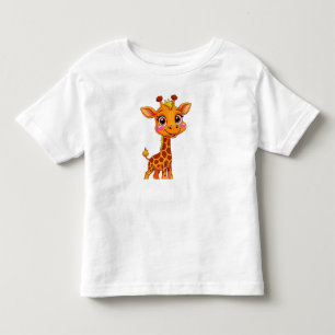 Niedliche Cartoon-Giraffe steht fröhlich da Kleinkind T-shirt