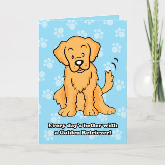 Niedliche Cartoon-goldener Retriever-Gruß-Karte Karte