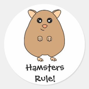 Niedliche Cartoon-Hamster-Regel-Aufkleber Runder Aufkleber