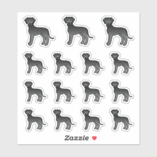 Niedliche Cartoon-Hunde aus Black Great Dane Aufkleber
