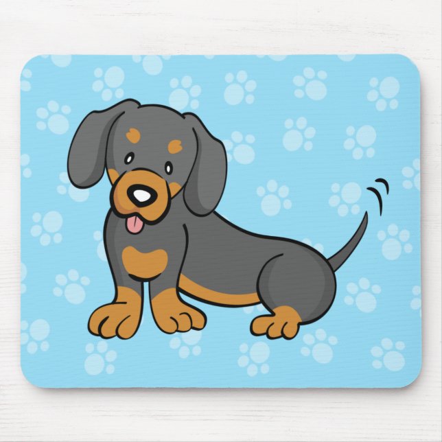 Niedliche Cartoon-HundeDackel Mousepad (Vorne)