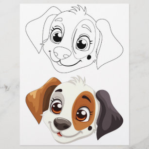 Niedliche Cartoon-Hundeinfärbungsseite Flyer