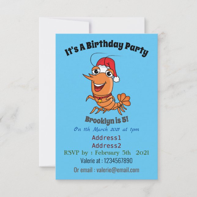 Niedliche Cartoon-Illustration Einladung (Vorderseite)