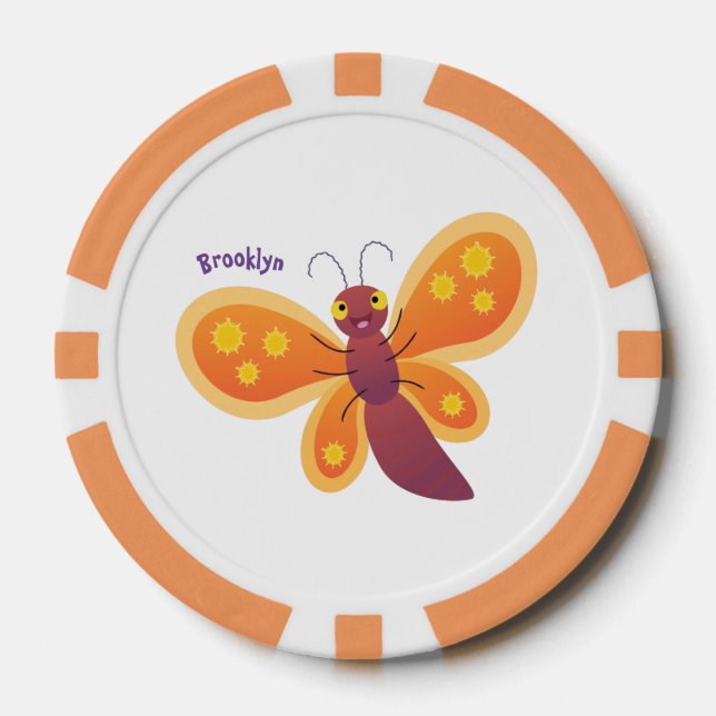 Niedliche Cartoon-Illustration Pokerchips (Vorderseite)