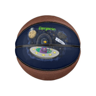 Niedliche Cartoon-Illustration über Fische im Welt Mini Basketball