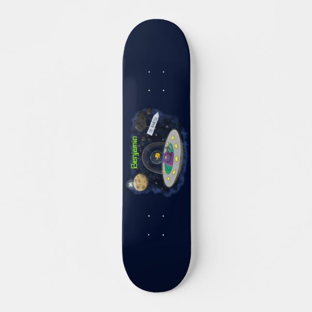 Niedliche Cartoon-Illustration über Fische im Welt Skateboard (Vorne)