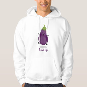 Niedliche Cartoon-Illustration von Auberginen Hoodie