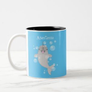 Niedliche Cartoon-Illustration Zweifarbige Tasse