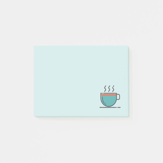 Niedliche Cartoon-Kaffee-Tee-Tasse Post-it Klebezettel (Vorderseite)