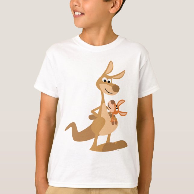 Niedliche Cartoon-Känguru-Mama und Joey KinderT - T-Shirt (Vorderseite)