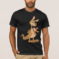 Niedliche Cartoon-Känguru-Mama und Joey T - Shirt