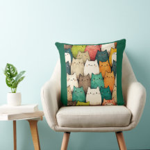 Niedliche Cartoon Katzen in lebhaften Farben