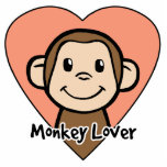 Niedliche Cartoon-Klipp-Kunst-Lächeln-Affe-Liebe Freistehende Fotoskulptur<br><div class="desc">Cartoonclipkunst mit einem lächelnden Affen in einem Herzen mit den Wörtern "monkey Liebhaber." Wer nicht Liebe dieses entzückende wilde Dschungeltier! tut!</div>