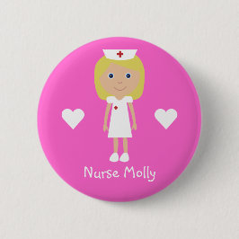 Niedliche Cartoon-Krankenschwester u. Button