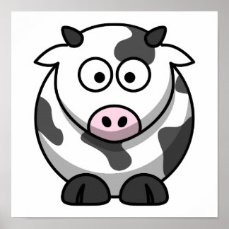 Niedliche Cartoon Kuh Poster