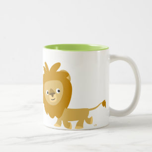 Niedliche Cartoon-Löwe beim Spazierengehen Tasse