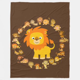 Niedliche Cartoon-Löwemandala-Fleece-Decke Fleecedecke