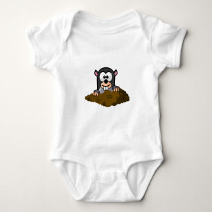Niedliche Cartoon-Mole, oben knallend aus dem Baby Strampler